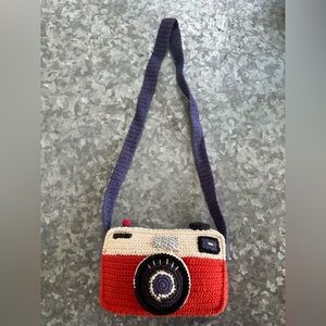 Crochet Camera Crossbody Bag